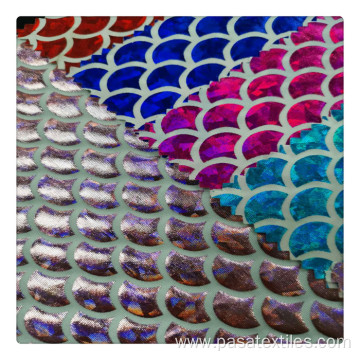 hot sale sample available holographic foil fabric stretch foil spandex fabric foil lycra fabric